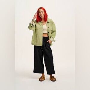 Lucy & Yak Cropped “Chuck” Trousers in Black - Wide Leg